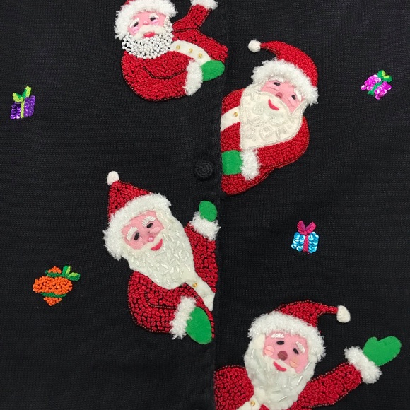 Vintage Michael Simon Christmas Cardigan ~ Women’s Large - Picture 6 of 12